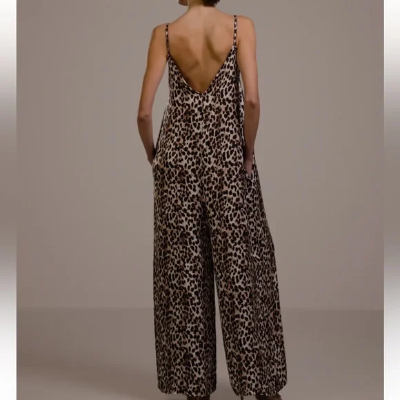 NWT Jaki NWT JAKI London Audrey Satin Jumpsuit | Leopard - Picture 3 of 7
